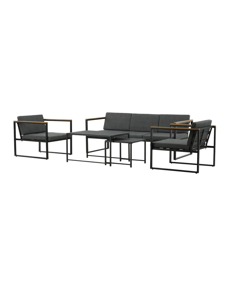 Dakar Gartenlounge mit Sofa, zwei Sesseln und zwei Tischen, Ansicht 2