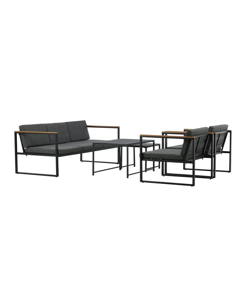 Dakar Gartenlounge mit Sofa, zwei Sesseln und zwei Tischen, Ansicht 17