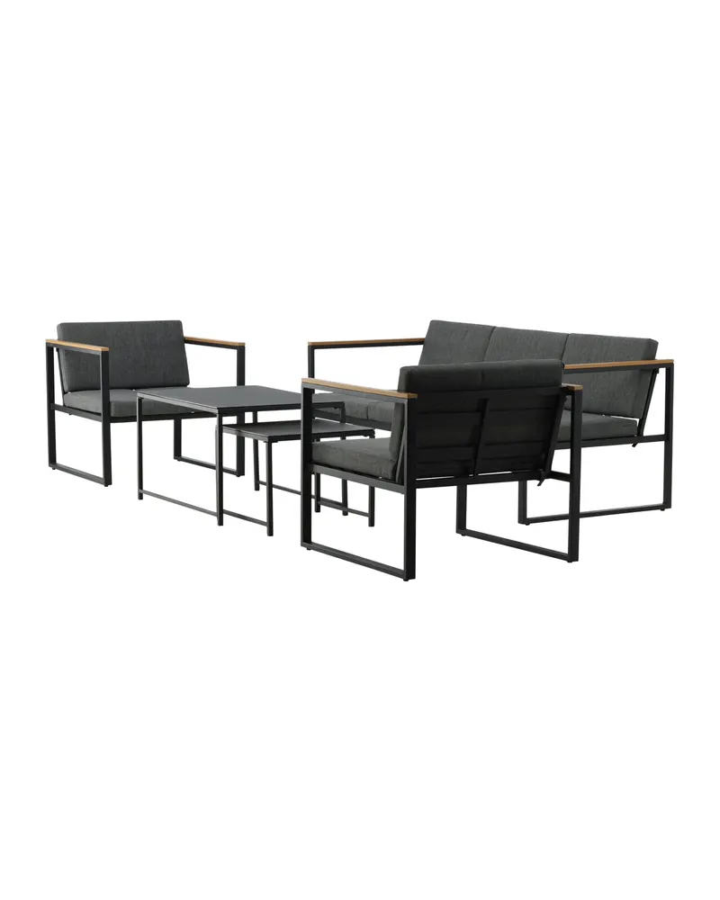 Dakar Gartenlounge mit Sofa, zwei Sesseln und zwei Tischen, Ansicht 3