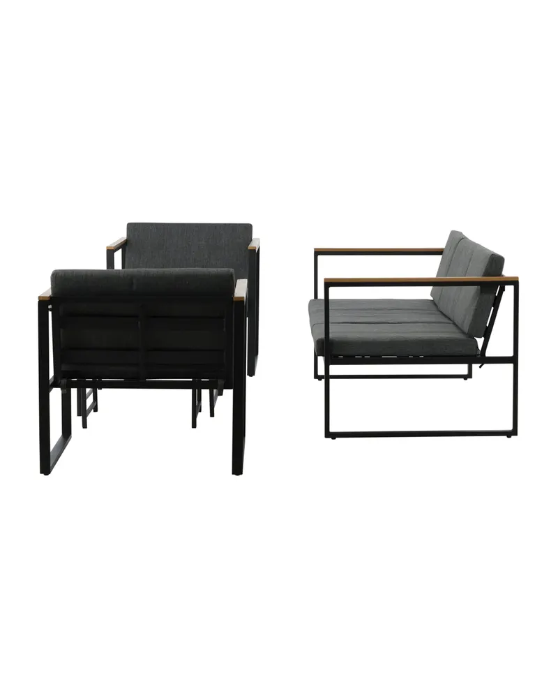 Dakar Gartenlounge mit Sofa, zwei Sesseln und zwei Tischen, Ansicht 4