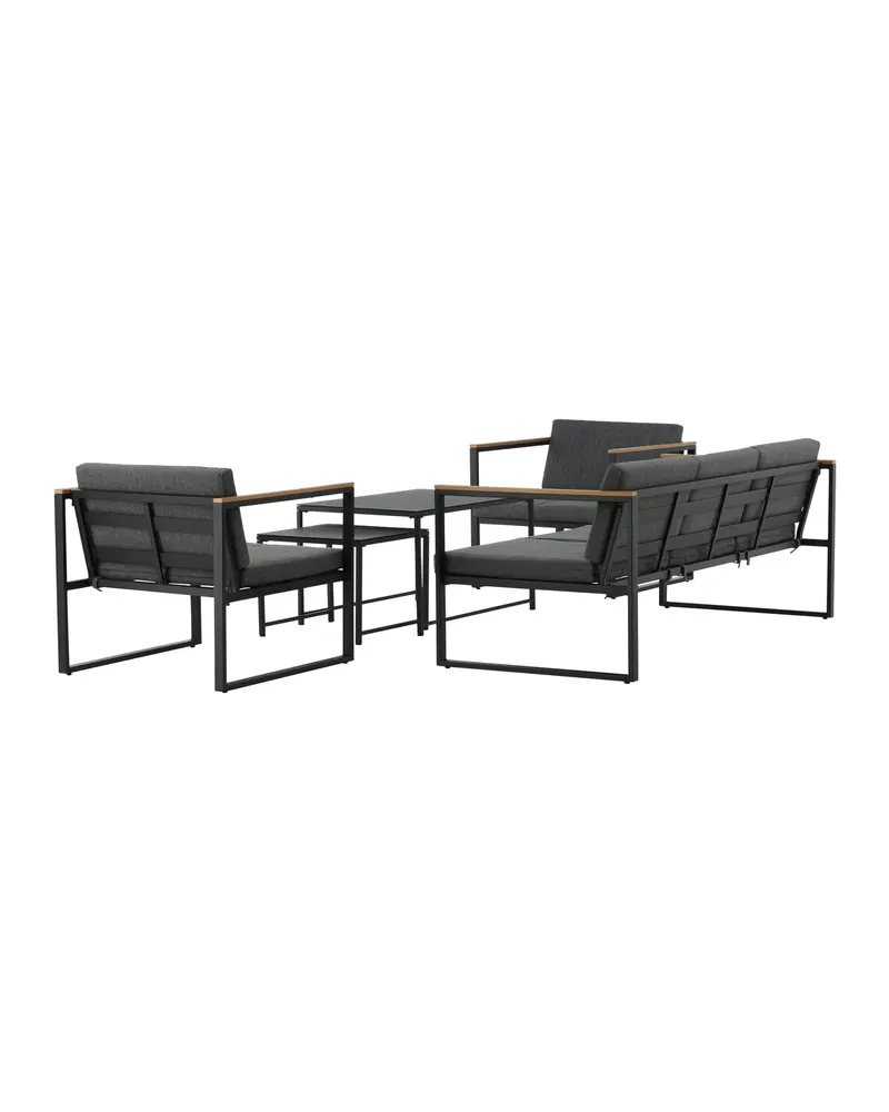 Dakar Gartenlounge mit Sofa, zwei Sesseln und zwei Tischen, Ansicht 5