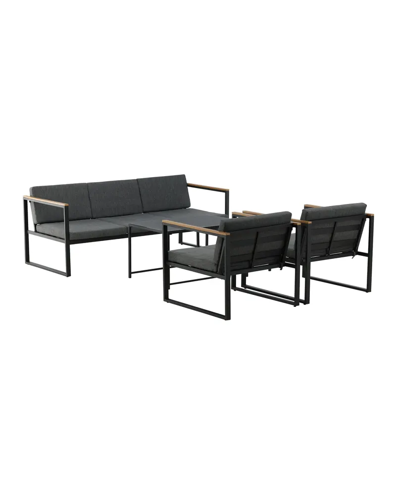 Dakar Gartenlounge mit Sofa, zwei Sesseln und zwei Tischen, Ansicht 7