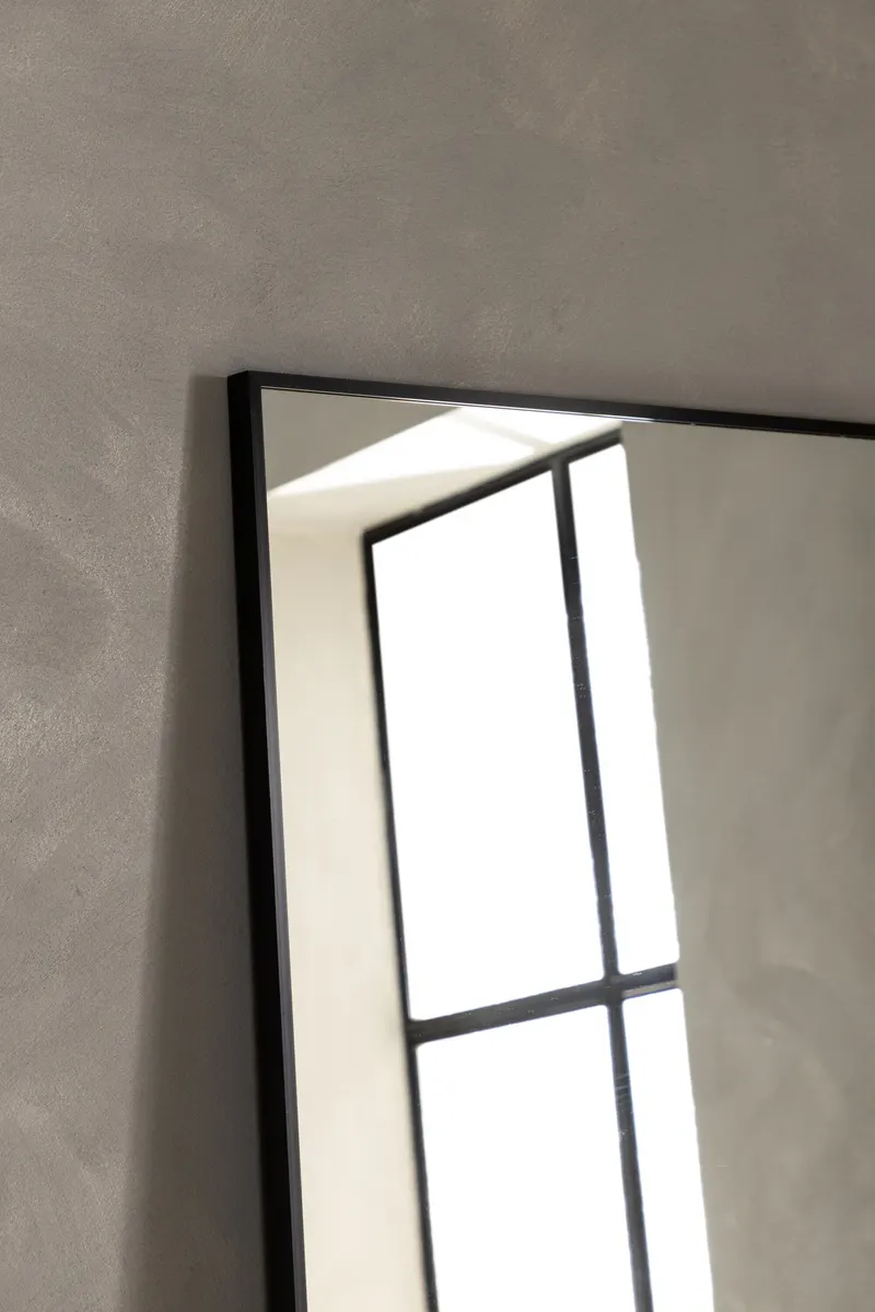 Dalton rechteckiger Ganzkörperspiegel in 3 × 193 × 67 cm, Schwarz, im Wohnraum, Ansicht 2