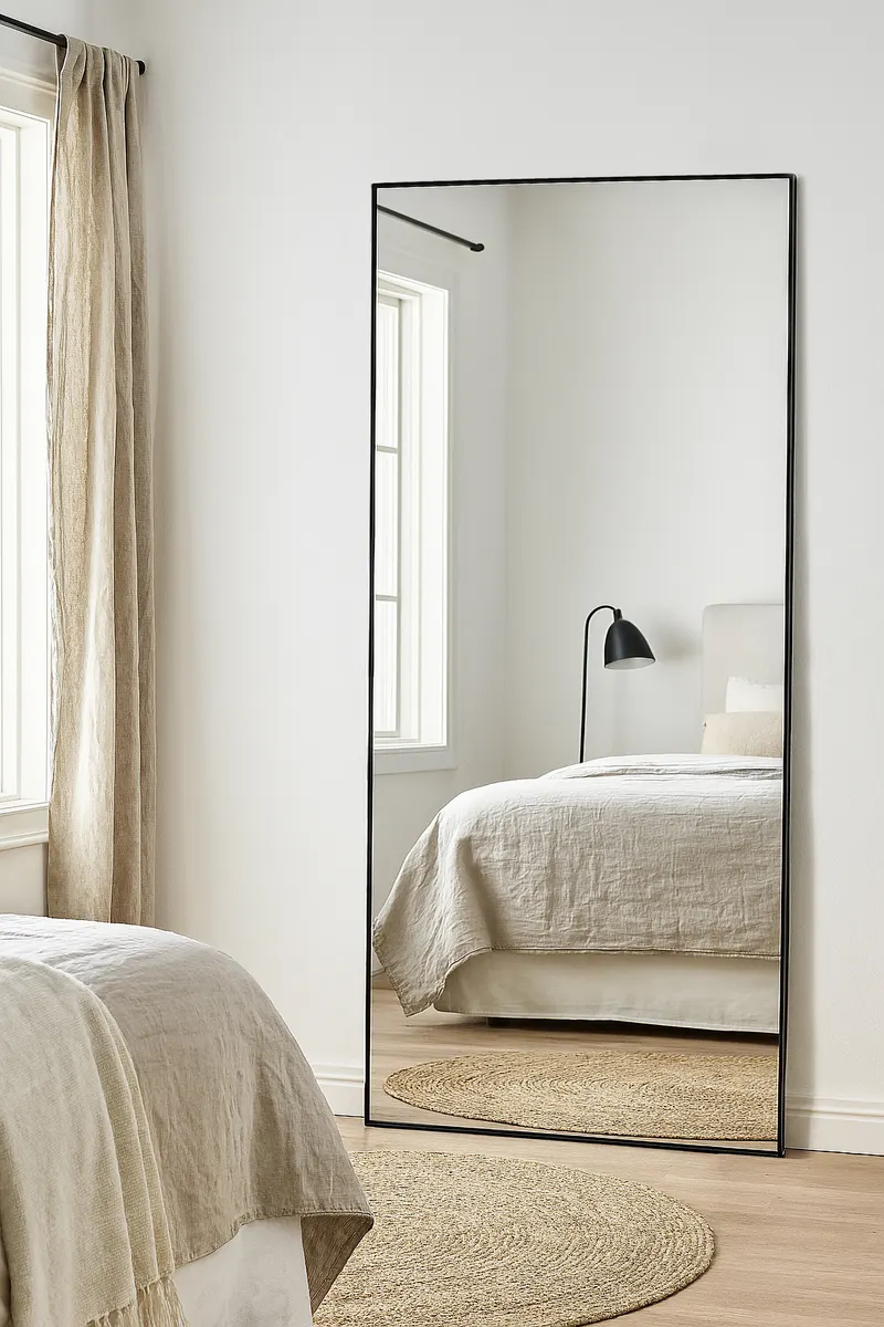 Dalton rechteckiger Ganzkörperspiegel in 3 × 193 × 100 cm, Klar, Gestell Transparent, im Wohnraum, Ansicht 1