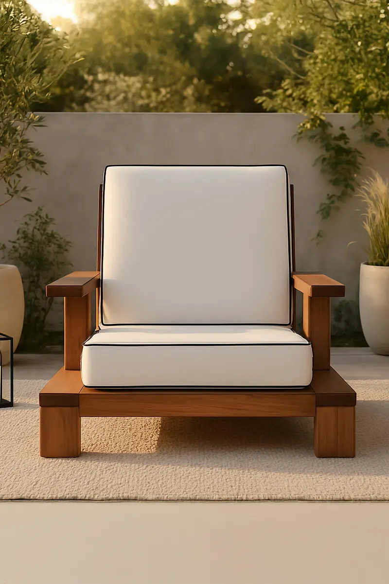 Daria Outdoor-Loungesessel aus Akazie, im Wohnraum, Ansicht 1