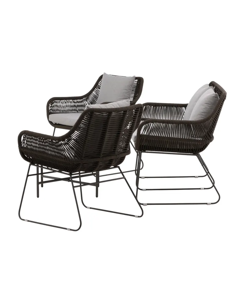 Davao Gartenlounge mit Seilgeflecht und rundem Glastisch, Ansicht 10