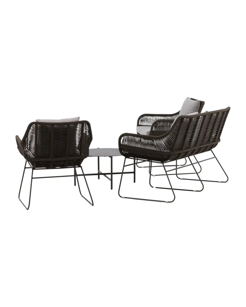 Davao Gartenlounge mit Seilgeflecht und rundem Glastisch, Ansicht 11