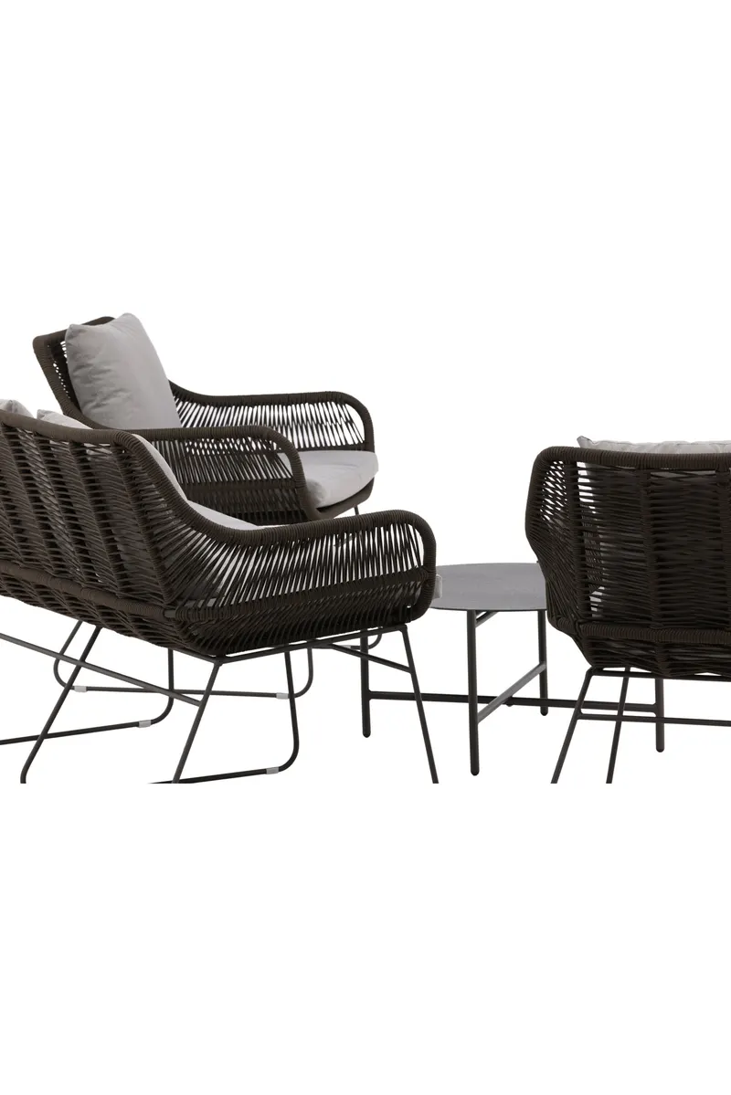 Davao Gartenlounge mit Seilgeflecht und rundem Glastisch, Ansicht 14