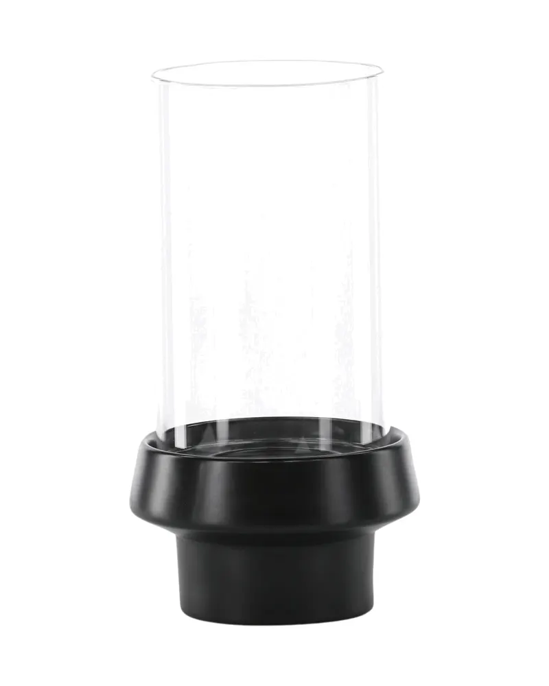 Davida Windlicht mit Glaszylinder auf Steinzeugsockel in Ø 15 cm, Schwarz, Ansicht 8