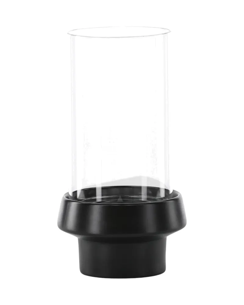 Davida Windlicht mit Glaszylinder auf Steinzeugsockel in Ø 15 cm, Schwarz, Ansicht 9