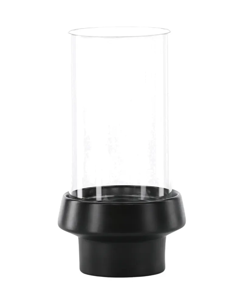 Davida Windlicht mit Glaszylinder auf Steinzeugsockel in Ø 15 cm, Schwarz, Ansicht 10