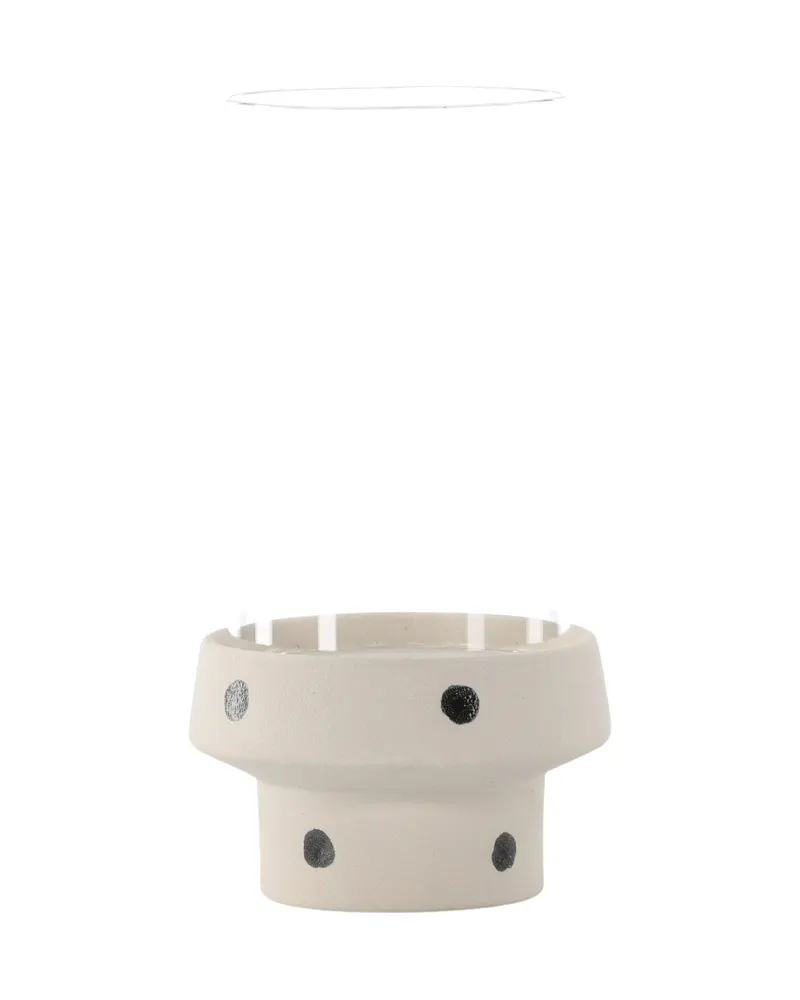 Davida Windlicht mit Glaszylinder auf Steinzeugsockel in Ø 15 cm, Beige, Ansicht 10