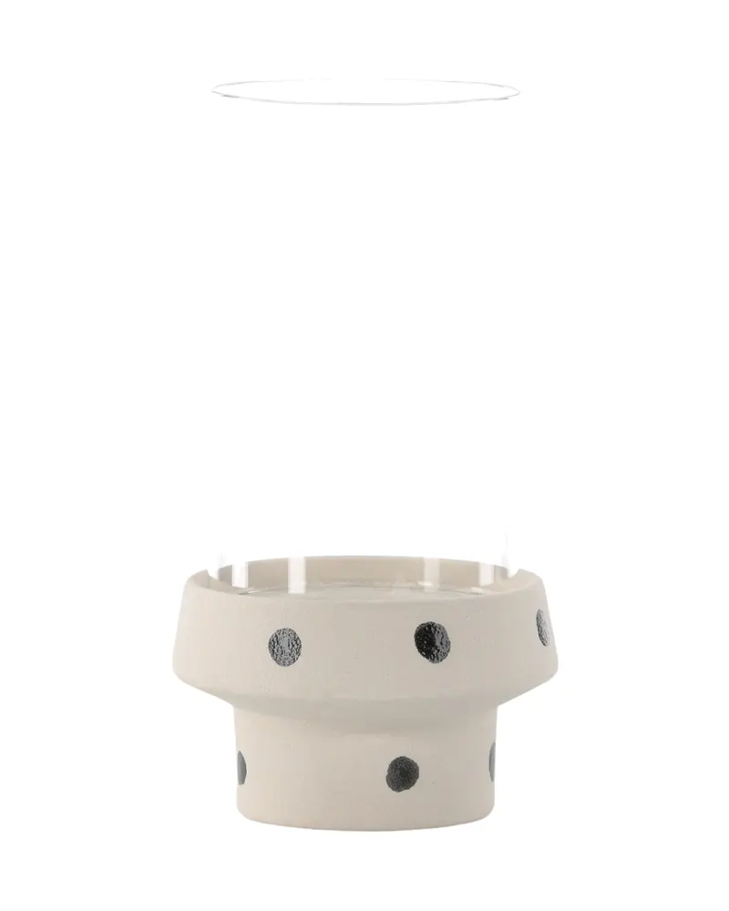 Davida Windlicht mit Glaszylinder auf Steinzeugsockel in Ø 15 cm, Beige, Ansicht 12