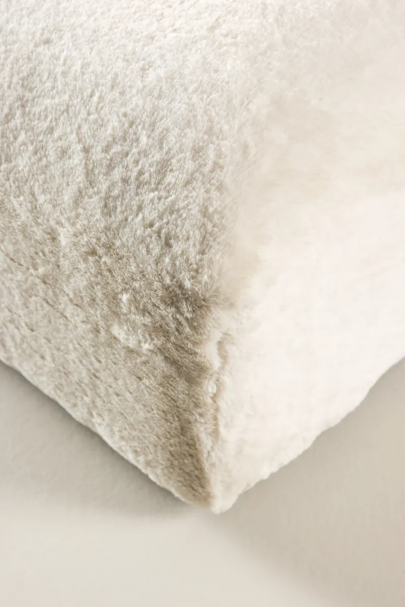 Davie quadratischer Pouf aus Fleece, im Wohnraum, Ansicht 3