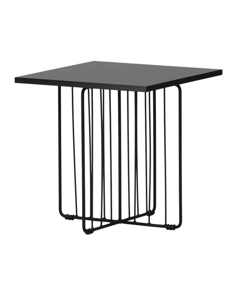 Dayton quadratischer Couchtisch in Schwarz mit Stabgestell