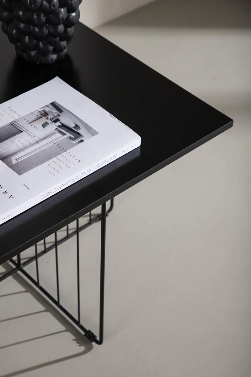 Dayton quadratischer Couchtisch mit Stabgestell in 60 × 60 cm, im Wohnraum, Ansicht 3