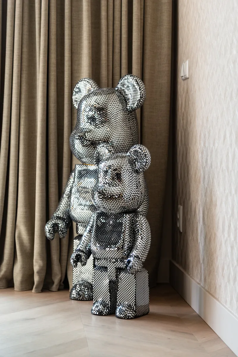 Dekoobjekt Bear, Silberfarben, groß von Richmond Interiors, Wohnbeispiel 8, im Wohnraum
