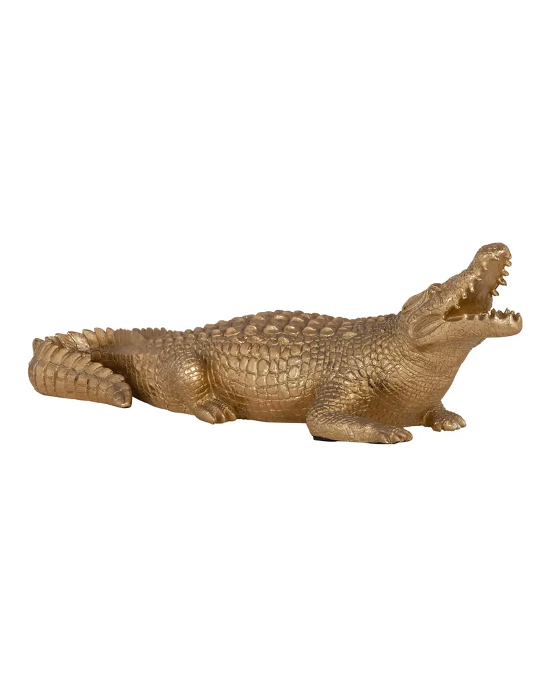 Dekoobjekt Crocodile, Goldfarben