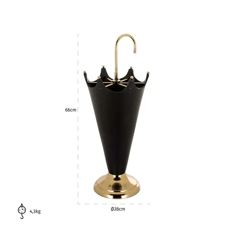 Jytte, Schwarz/Goldfarben von Richmond Interiors, Maßzeichnung 3