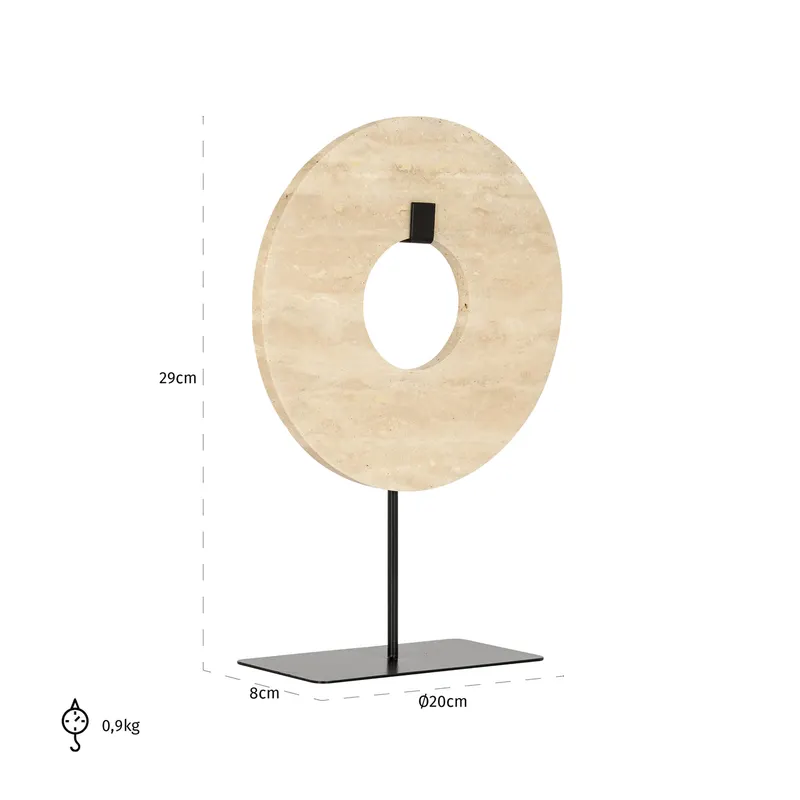 Dekoobjekt Manou, Beige, klein von Richmond Interiors, Maßzeichnung 10