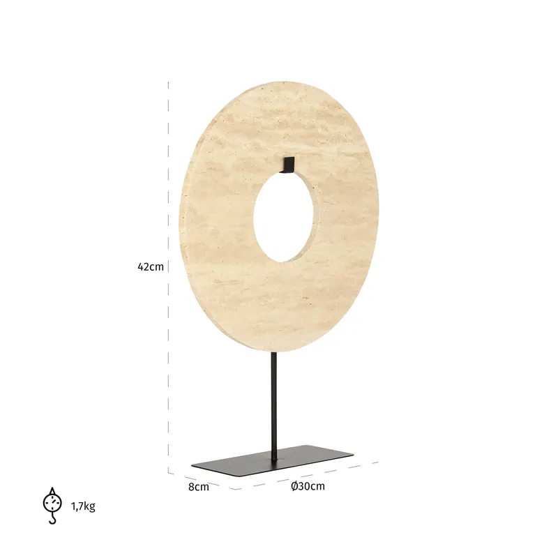 Dekoobjekt Manou, Beige, groß von Richmond Interiors, Maßzeichnung 10