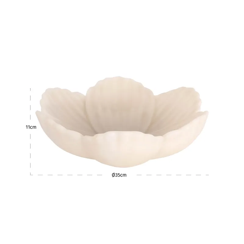 Dekoschale Xena, Weiß, 35 × 35 × 11 cm von Richmond Interiors, Maßzeichnung 5