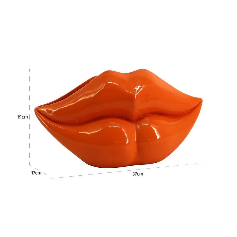 Vase Lippo in Orange von Richmond Interiors, Maßzeichnung 4