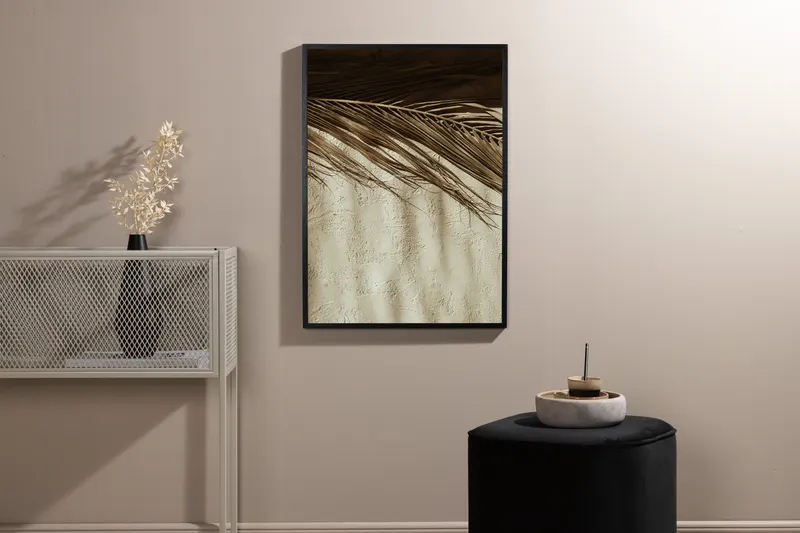Dessert Poster mit getrockneten Palmblättern in 30 × 21 cm, im Wohnraum, Ansicht 2