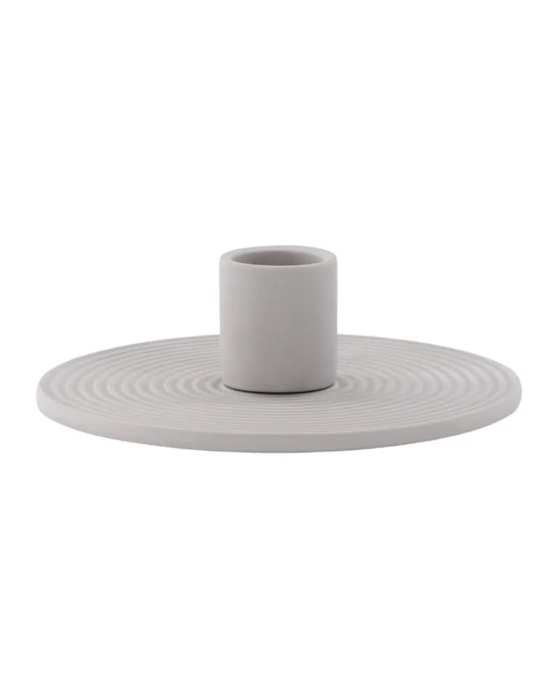 Dian Kerzenständer aus Ton in Ø 12 cm, Grau, Ansicht 12