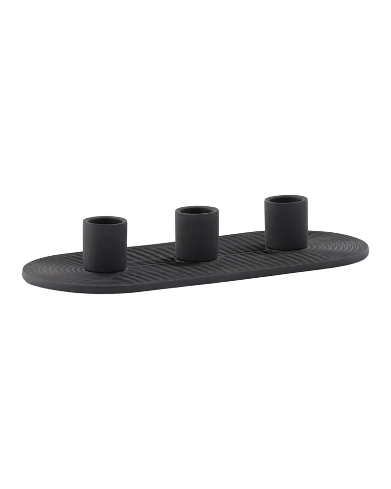 Dian Kerzenständer aus Ton in Ø 3 cm, Schwarz, Ansicht 2