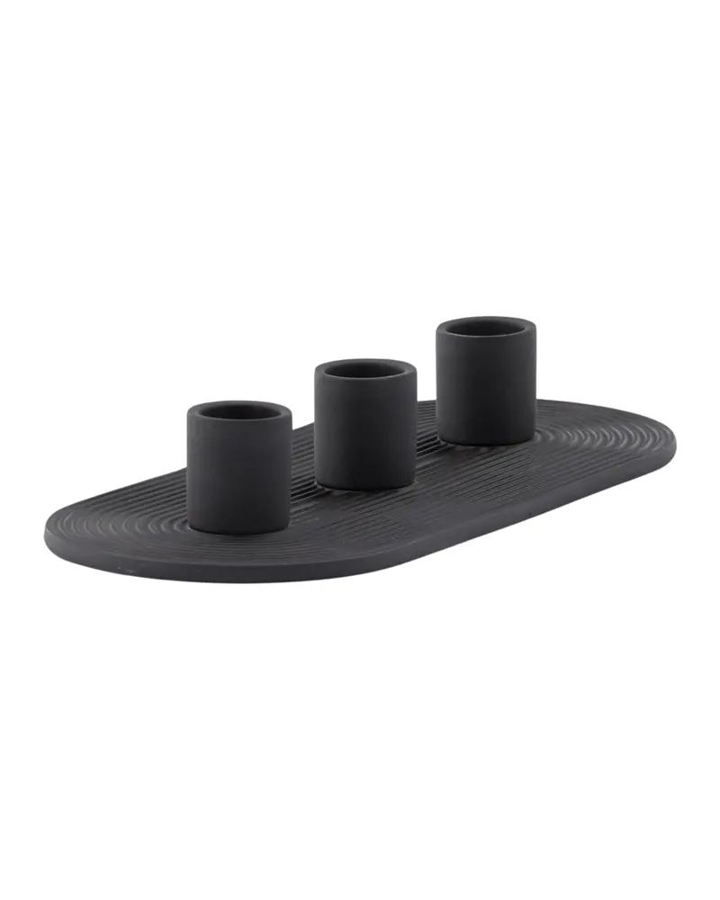Dian Kerzenständer aus Ton in Ø 3 cm, Schwarz, Ansicht 3