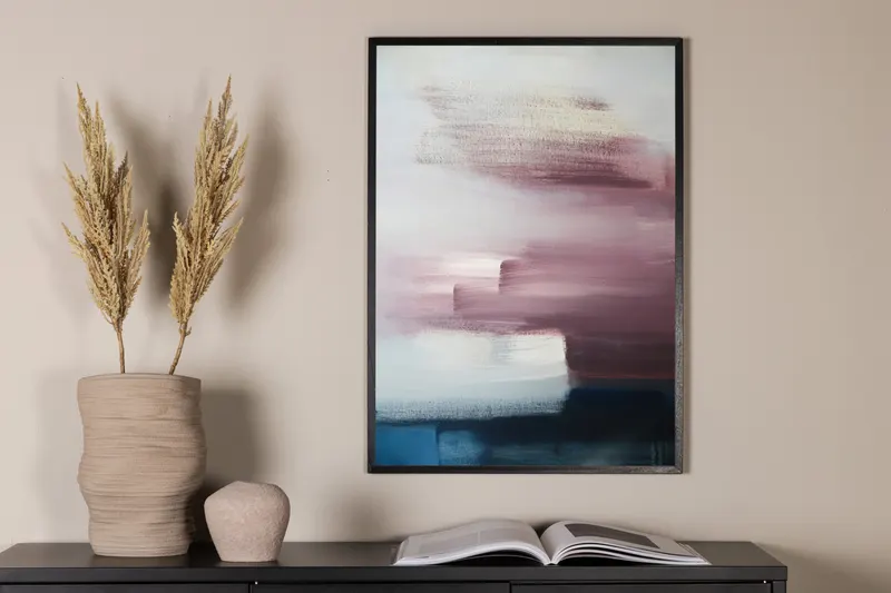 Dihin Poster mit Pinselstrichen in 70 × 50 cm, im Wohnraum, Ansicht 2