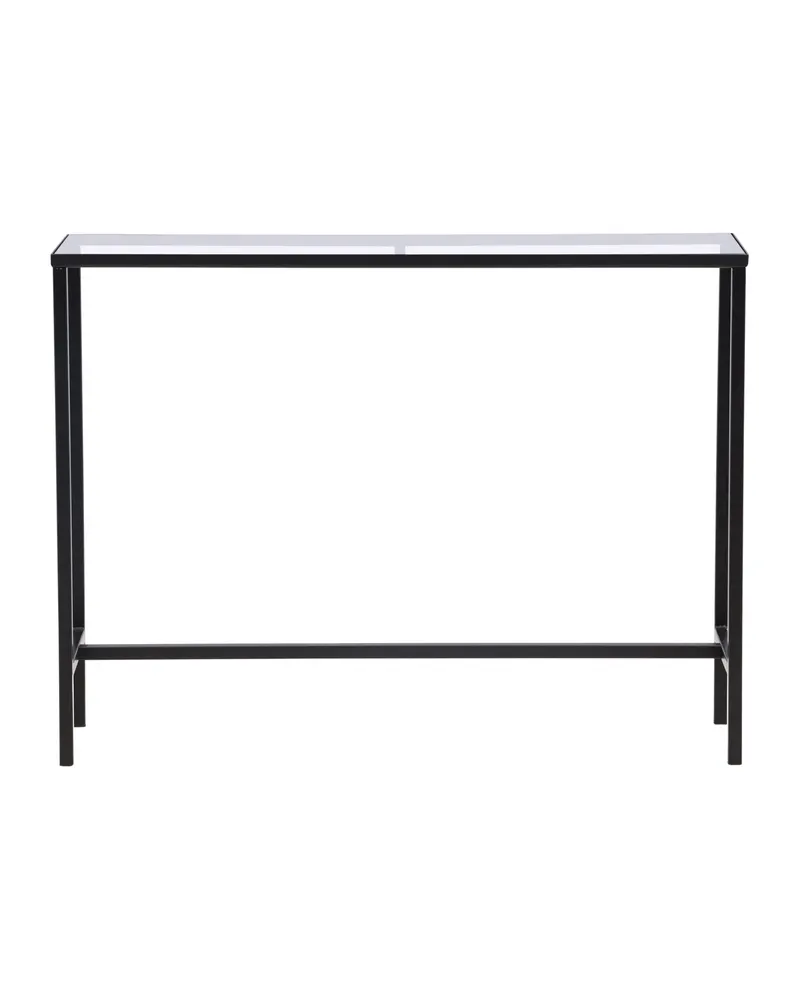 Dipp schmaler Konsolentisch mit Glasplatte in Transparent, Gestell Schwarz, Ansicht 1