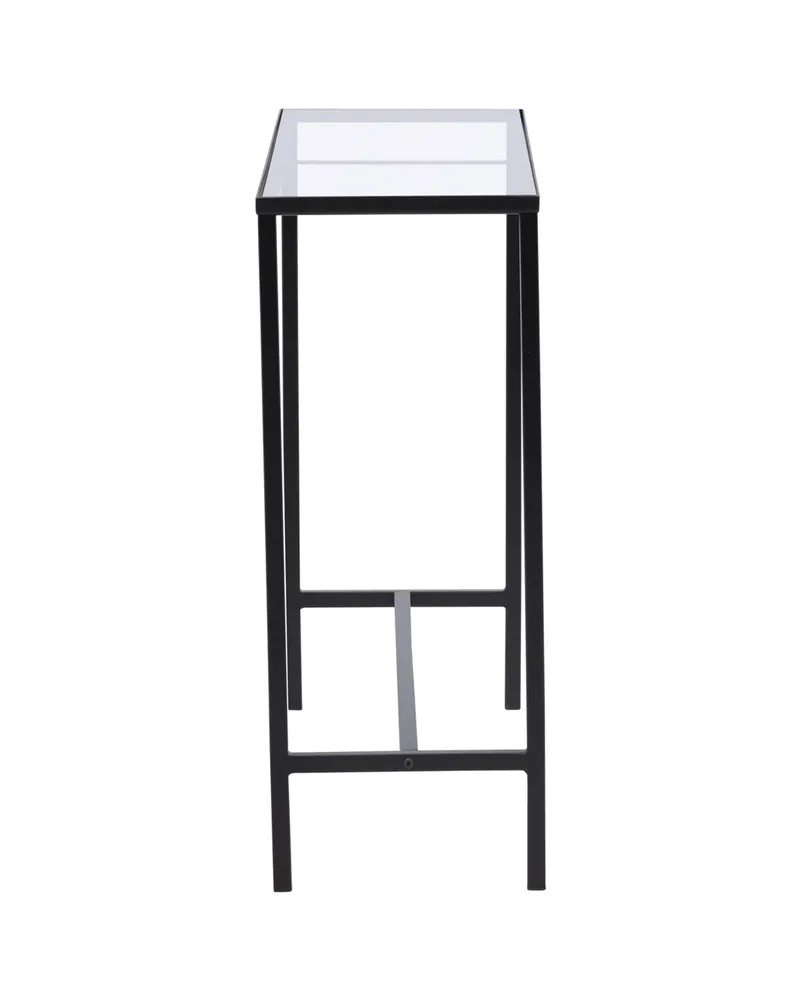Dipp schmaler Konsolentisch mit Glasplatte in Transparent, Gestell Schwarz, Ansicht 7