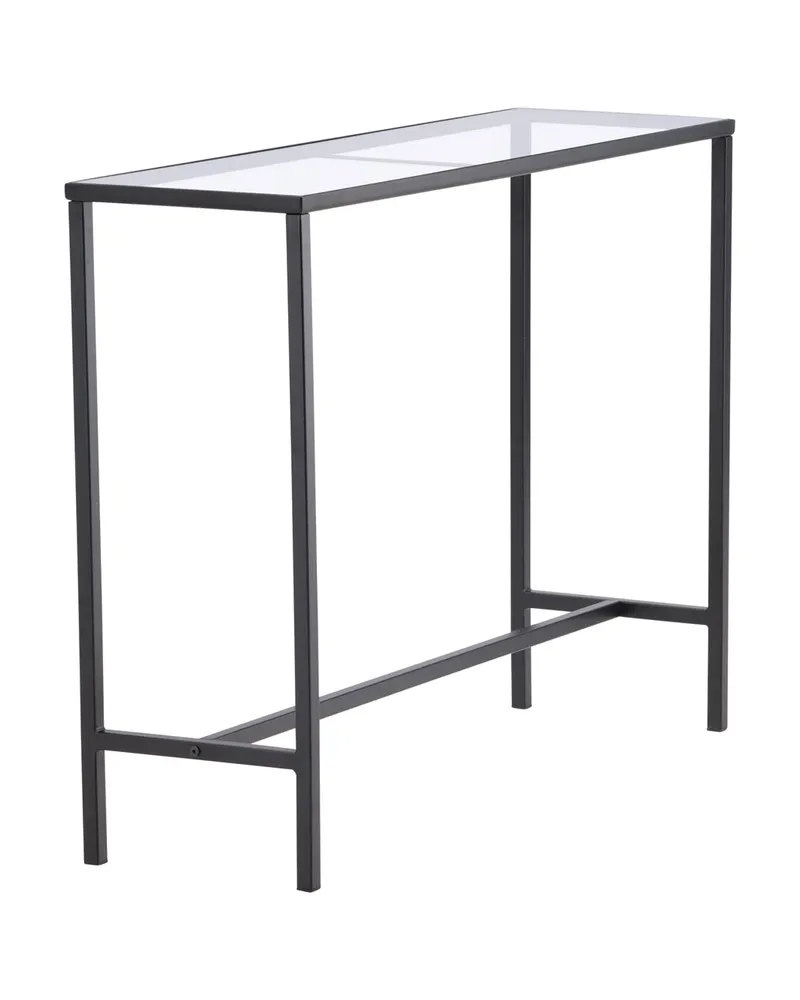 Dipp schmaler Konsolentisch mit Glasplatte in Transparent, Gestell Schwarz, Ansicht 8