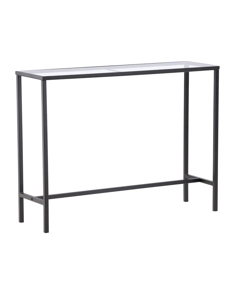 Dipp schmaler Konsolentisch mit Glasplatte in Transparent, Gestell Schwarz, Ansicht 9