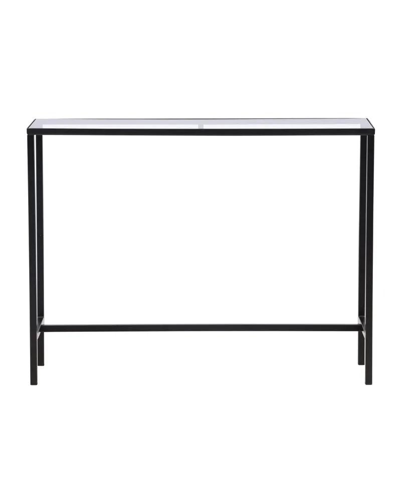 Dipp schmaler Konsolentisch mit Glasplatte in Transparent, Gestell Schwarz, Ansicht 10