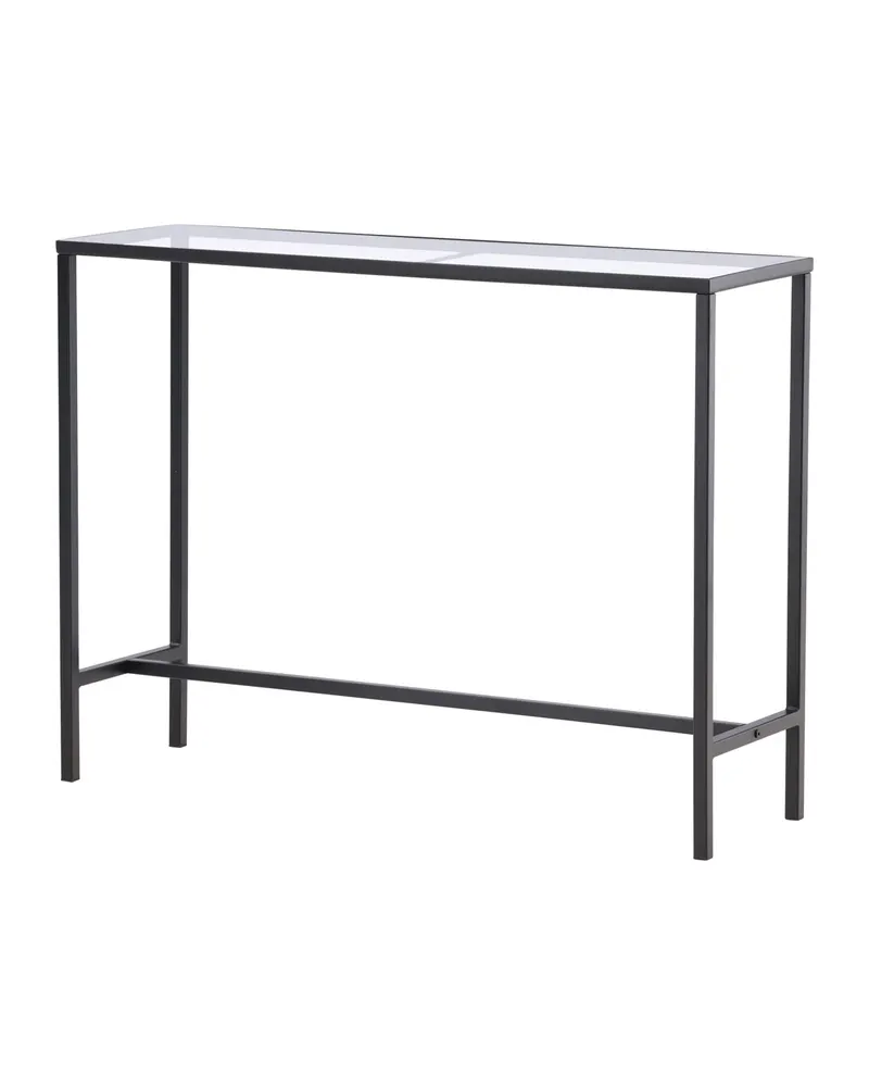 Dipp schmaler Konsolentisch mit Glasplatte in Transparent, Gestell Schwarz, Ansicht 11