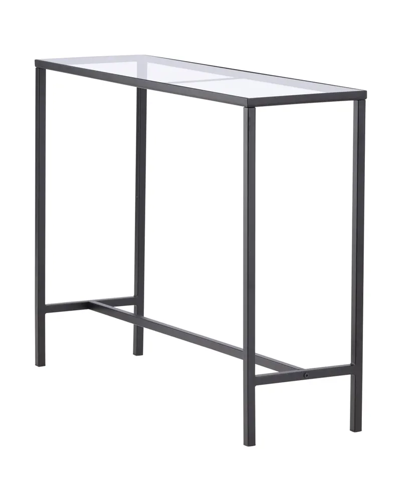 Dipp schmaler Konsolentisch mit Glasplatte in Transparent, Gestell Schwarz, Ansicht 12