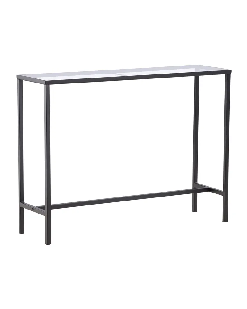 Dipp schmaler Konsolentisch mit Glasplatte in Transparent, Gestell Schwarz, Ansicht 2