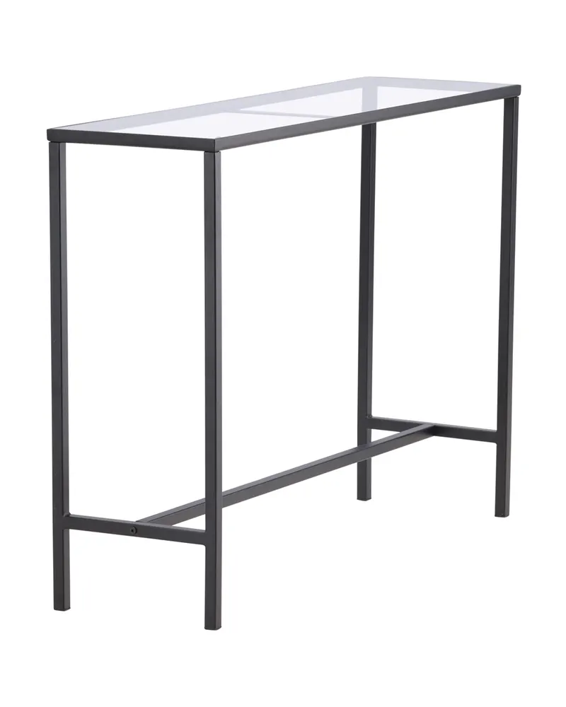 Dipp schmaler Konsolentisch mit Glasplatte in Transparent, Gestell Schwarz, Ansicht 3