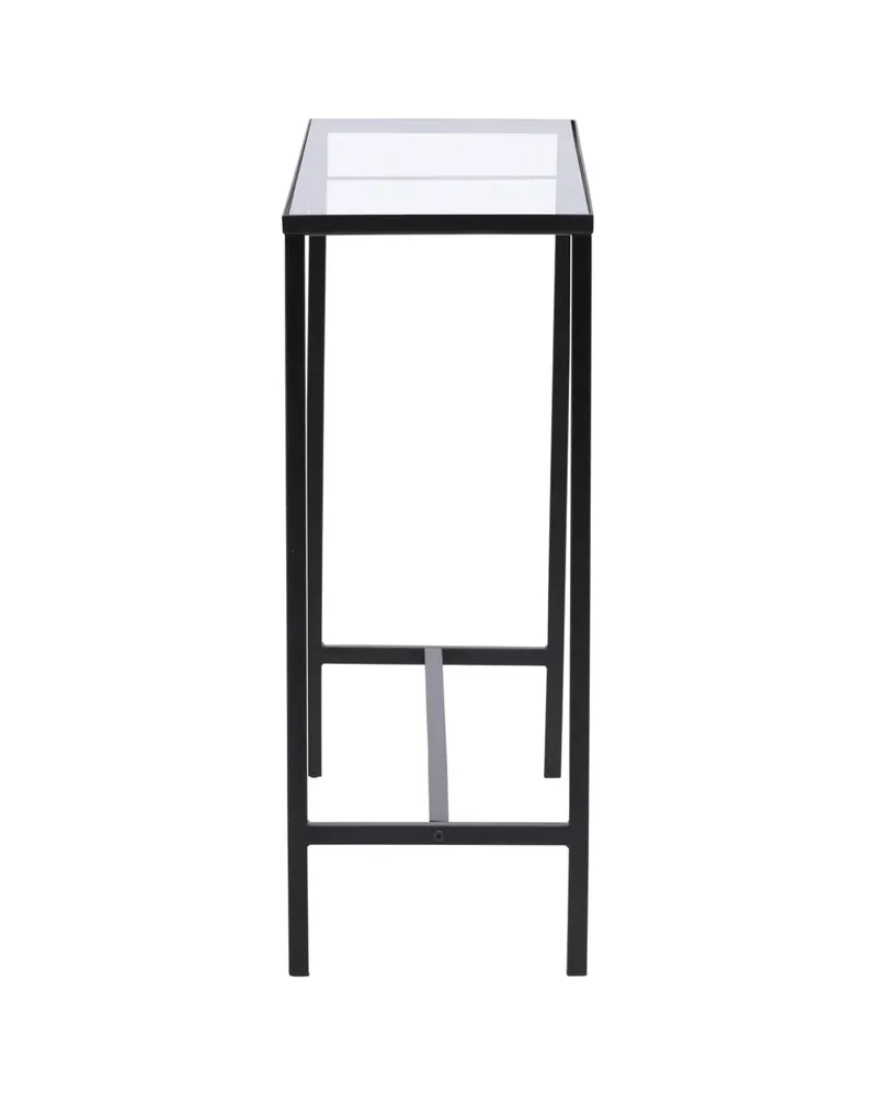 Dipp schmaler Konsolentisch mit Glasplatte in Transparent, Gestell Schwarz, Ansicht 4