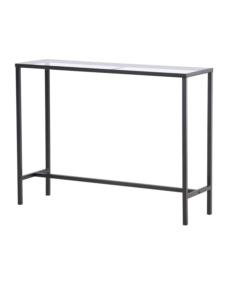 Dipp schmaler Konsolentisch mit Glasplatte in Transparent, Gestell Schwarz, Ansicht 5