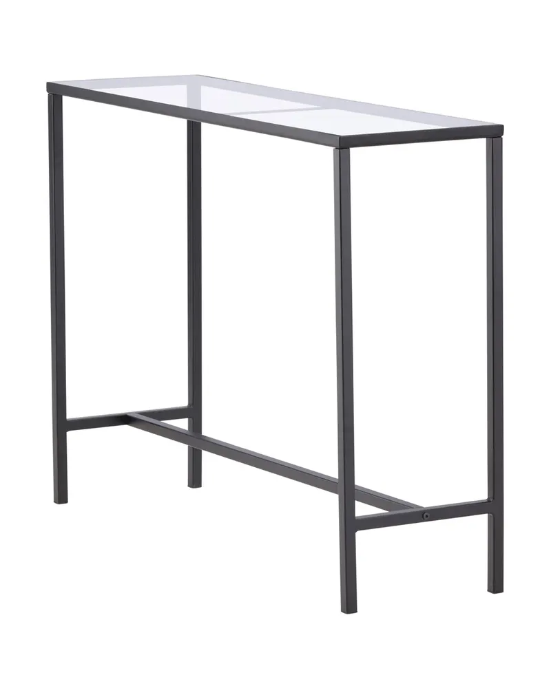 Dipp schmaler Konsolentisch mit Glasplatte in Transparent, Gestell Schwarz, Ansicht 6