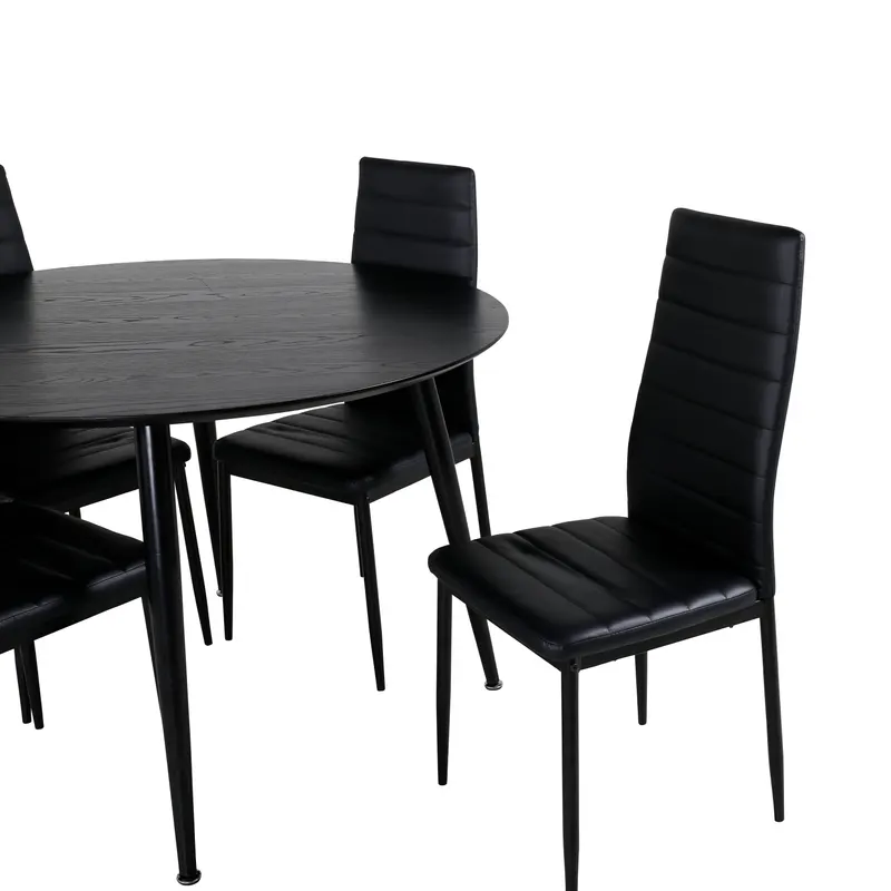 Dipp & Slim Essgruppe mit rundem Esstisch und 4 Kunstlederstühlen, Ansicht 6