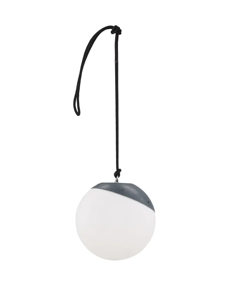 Doris Außenleuchte in Kugelform zum Hängen, Ø 20 cm, Schwarz, Weiß