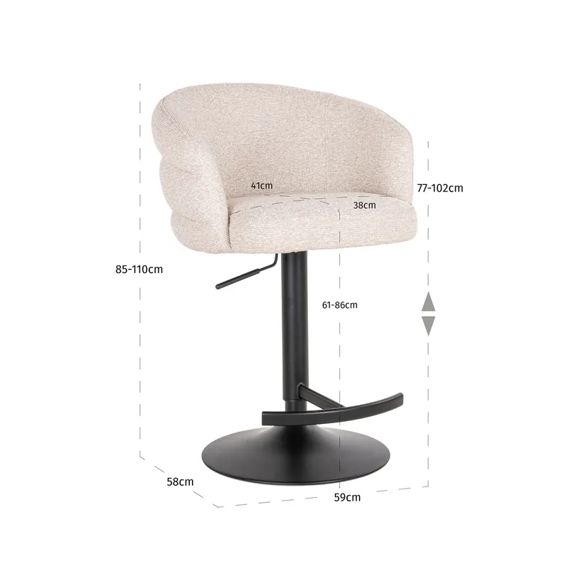 Barhocker Nikki, Biscotti von Richmond Interiors, Maßzeichnung 13