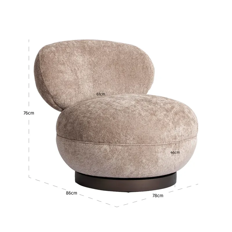 Sessel Jace, Be easy sand, drehbar, feuerhemmend von Richmond Interiors, Maßzeichnung 6