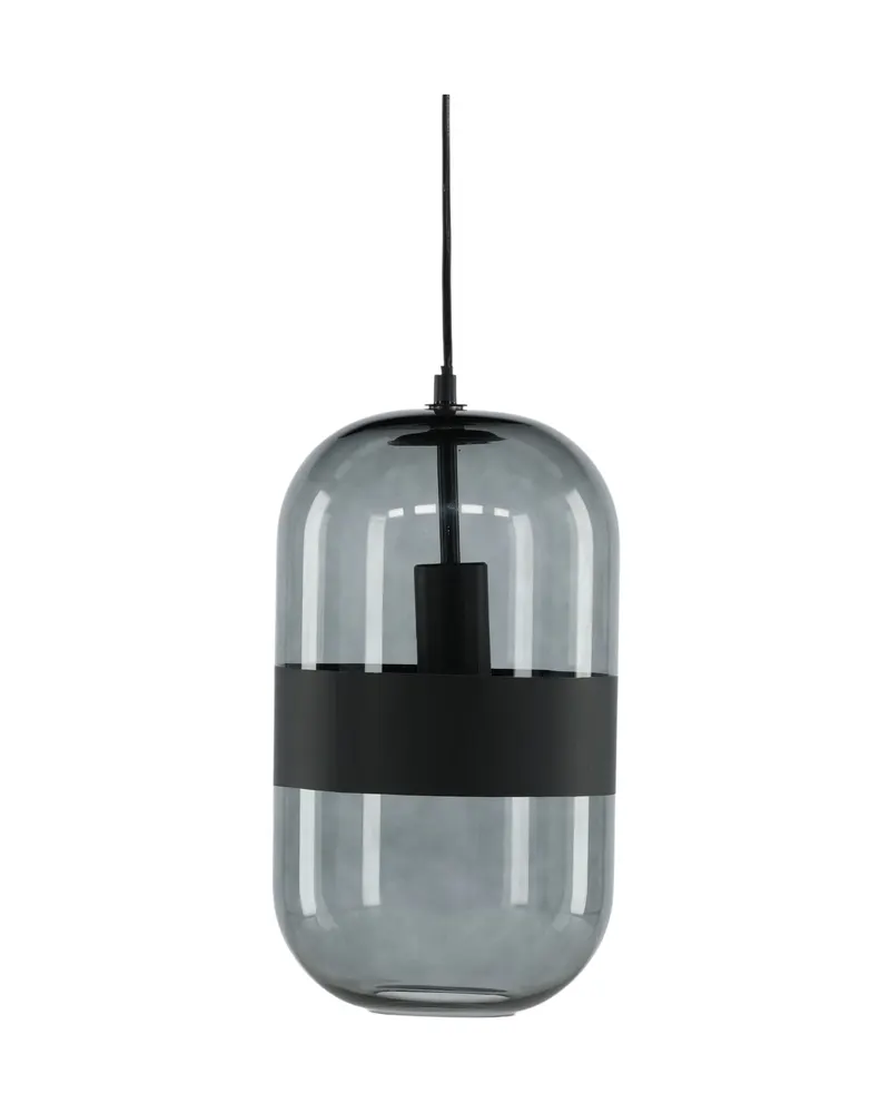 Dropp Pendelleuchte aus Rauchglas in Kapselform, Ø 20 cm