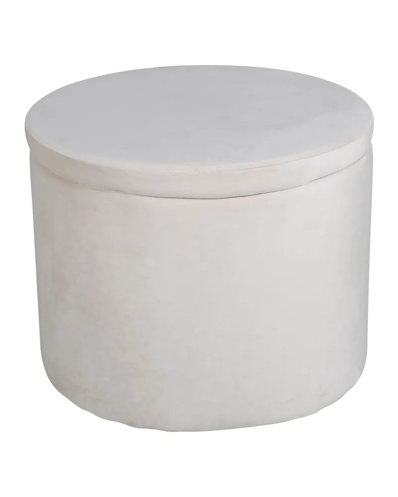 Dunken runder Sitzhocker mit Deckel in Beige, Ansicht 1